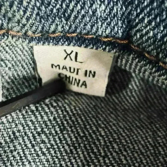 Susan Graver Jeans Stretch Denim Button Front Peplum Jacket Patch Pockets Sz XL - Picture 16 of 16